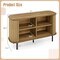 Costway 47" Sideboard Buffet Cabinet with Sliding Tambour Doors Adjustable Shelves Oak